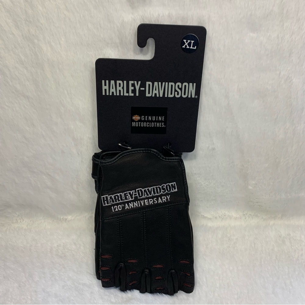 Harley-Davidson Men's 120th Anniversary True North Fingerless Gloves - Picture 2 of 16
